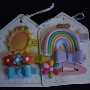 Mud Pie Rainbow and Flower Hair Clip Set - Multicolor